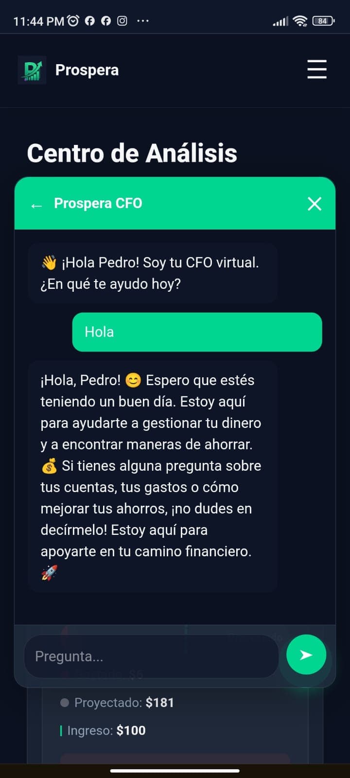 ChatBot con IA de Prospera